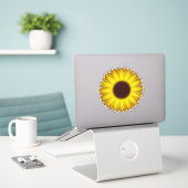 Sonnenblume Aufkleber (Laptop auf Schreibtisch)