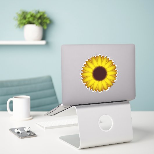 Sonnenblume Aufkleber (Laptop auf Schreibtisch)