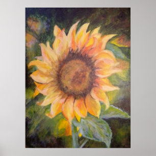 Sonnenblume aus Acrylmalerei Poster