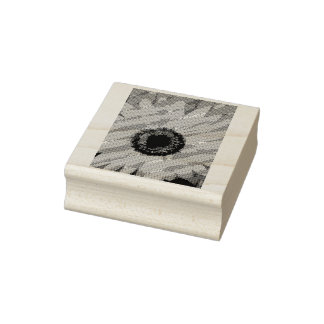 Sonnenblume aus Holz Briefmarke Gummistempel