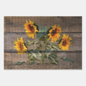Sonnenblume aus Rustikalem Holz Geschenkpapier Set (Vorderseite 2)
