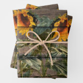 Sonnenblume aus Rustikalem Holz Geschenkpapier Set (Beispiel)