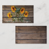 Sonnenblume aus Rustikalem Holz Visitenkarte (Vorne/Hinten)