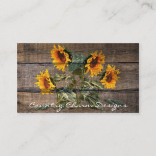 Sonnenblume aus Rustikalem Holz Visitenkarte