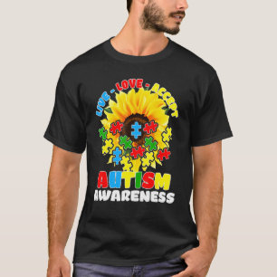 Sonnenblume Autismus-Bewusstsein Lebe Liebe Akzept T-Shirt