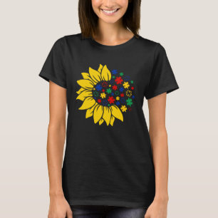 Sonnenblume Autismus-Bewusstsein Sei nett Puzzle-M T-Shirt