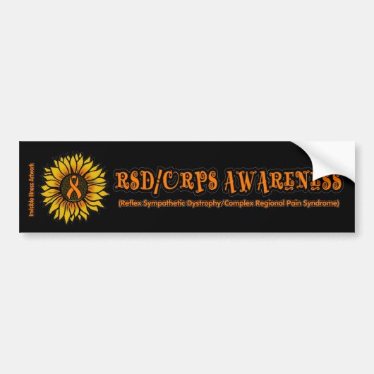 Sonnenblume/Awareness...RSD/CRPS Autoaufkleber (Vorne)