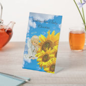 Sonnenblume Baby Angel Floral Pedestal Zeichen Sockelschild (In SItu)