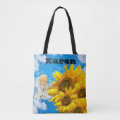 Sonnenblume Baby Angel Sky Tote Bag Tasche (Vorderseite)
