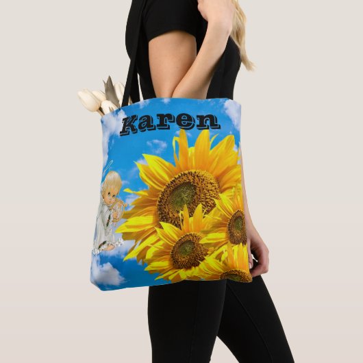 Sonnenblume Baby Angel Sky Tote Bag Tasche (Von Nahem)