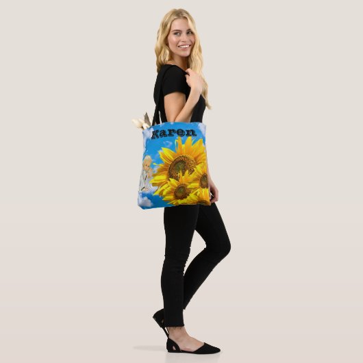 Sonnenblume Baby Angel Sky Tote Bag Tasche (Am Model)