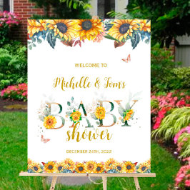 Sonnenblume Baby Dusche Babydusche Begrüßungszeich Poster