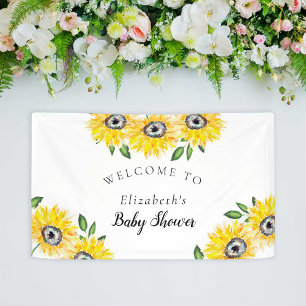 Sonnenblume Baby Dusche Begrüßungszeichen Hintergr Banner