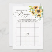 Sonnenblume Baby Dusche Bingo Spiel Einladung (Vorderseite)