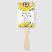 Sonnenblume Baby Dusche Chic Wasserfarbe Blütenblu Fächer (Vorderseite)