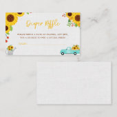 Sonnenblume Baby Dusche Truck Fall Windeln Raffel Begleitkarte (Vorne/Hinten)