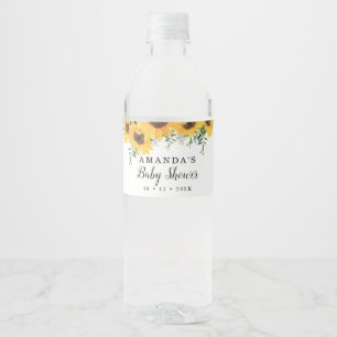 Sonnenblume Baby Dusche Wasser Flasche Etikett Set