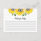 Sonnenblume Baby Dusche Wünsche für Baby Rustic Begleitkarte (Vorderseite)