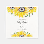 Sonnenblume Baby Duschschrift Wasserfarbe Elegante Serviette (Vorderseite)