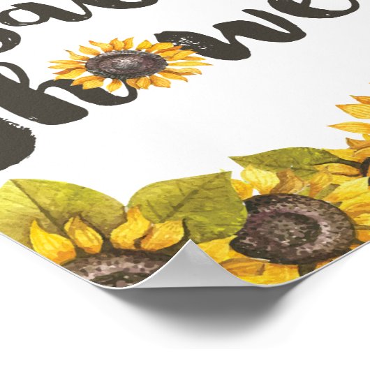 Sonnenblume Baby Duschzeichen Poster (Ecke)