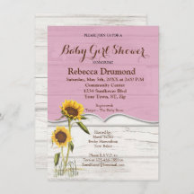 Sonnenblume Baby Girl Dusche Whitewusch Barn Wood