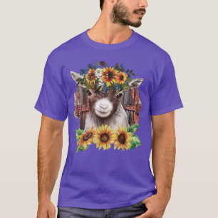 Sonnenblume Baby Goat Farmlife Niedlich Farm Anima T-Shirt