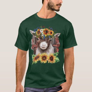 Sonnenblume Baby Goat Farmlife Niedlich Farm Anima T-Shirt