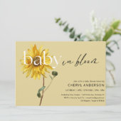 Sonnenblume Baby in Bloom Baby Dusche Party Einladung (Stehend Vorderseite)