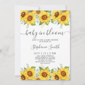 Sonnenblume Baby in Bloom Baby Shower Girl Einladung (Vorderseite)