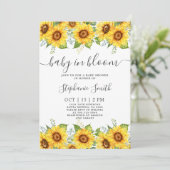 Sonnenblume Baby in Bloom Baby Shower Girl Einladung (Stehend Vorderseite)