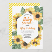 Sonnenblume Baby Sprinkle Einladung (Vorne/Hinten)