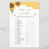 Sonnenblume Baby Word Scramble Baby Duschgel Spiel (Vorderseite)
