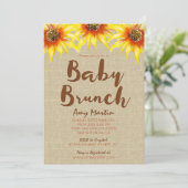 Sonnenblume, Babybrunch, Babydusche Einladung (Stehend Vorderseite)