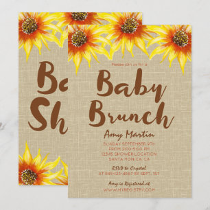 Sonnenblume, Babybrunch, Babydusche Einladung