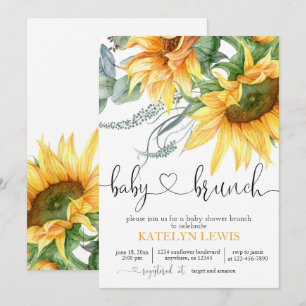 Sonnenblume Babydusche Brunch Einladung