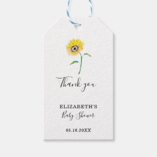 Sonnenblume Babydusche Danke für die einfache Wass Geschenkanhänger