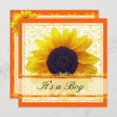 Sonnenblume Babydusche Einladung (Vorne/Hinten)