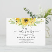 Sonnenblume Babydusche Einladung (Stehend Vorderseite)