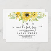 Sonnenblume Babydusche Einladung (Vorne/Hinten)