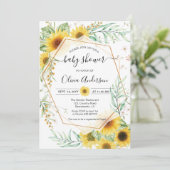 Sonnenblume Babydusche Fall Boho Einladung (Stehend Vorderseite)