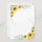 Sonnenblume Babydusche Fall Boho Einladung (Rückseite)