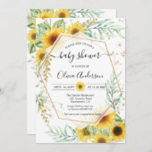 Sonnenblume Babydusche Fall Boho Einladung (Vorne/Hinten)