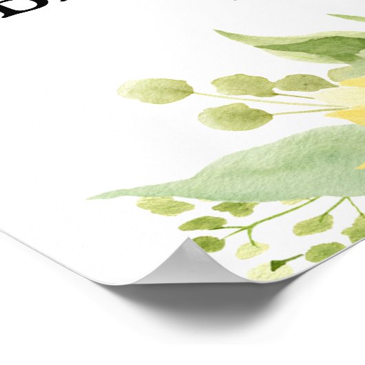 Sonnenblume Babydusche Mädchen Begrüßungszeichen Poster (Ecke)