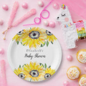 Sonnenblume Babydusche Skript Personalisierte Blum Pappteller (Party)