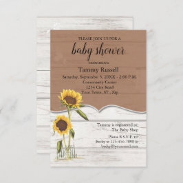 Sonnenblume Babydusche Whitewusch Barn Wood RSVP Karte