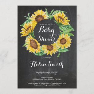 Sonnenblume-Babyparty-Einladungs-Tafel Einladung