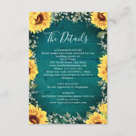 Sonnenblume Babys Atembrille Aquamarine Hochzeitde Begleitkarte