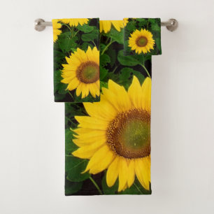 Sonnenblume-Badezimmer-Tuch-Set Badhandtuch Set