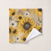 Sonnenblume Badhandtuch Set (Waschlappen)