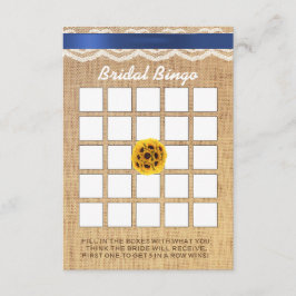 Sonnenblume Ball Lace & Burlap Brautparty Bingo